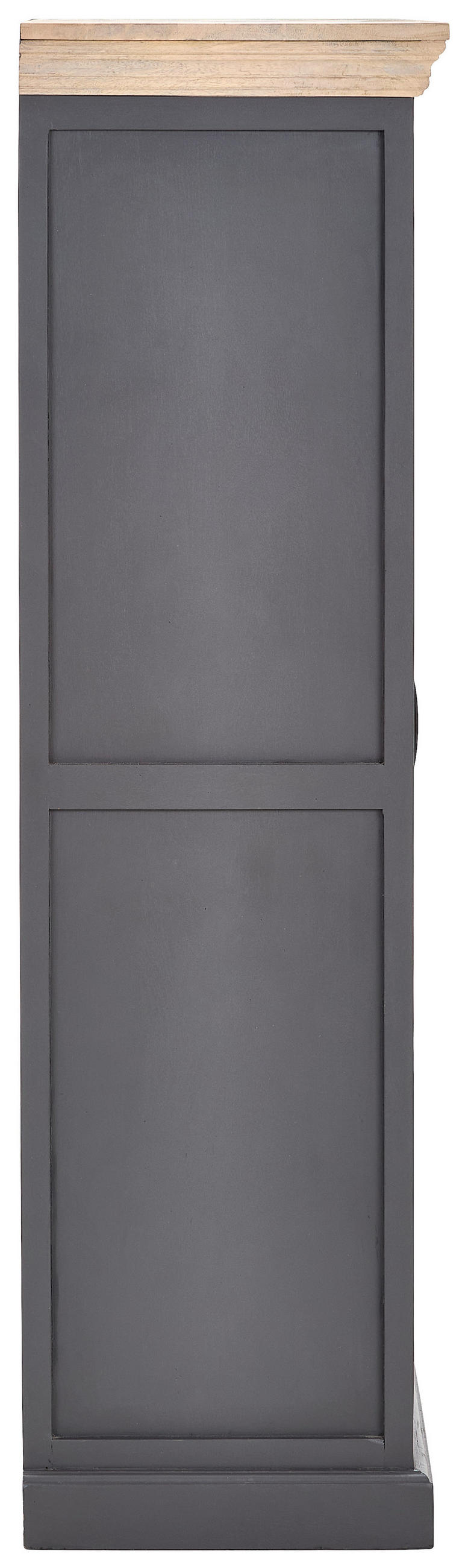 HIGHBOARD Kigali  in 100/145/40 cm  - Schwarz/Naturfarben, Natur, Glas/Holz (100/145/40cm) - Livetastic