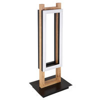 LED-TISCHLEUCHTE 20/15/50 cm   - Dunkelbraun/Opal, Design, Holzwerkstoff/Kunststoff (20/15/50cm) - Globo