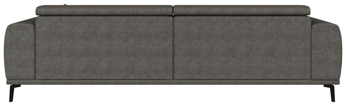 BIGSOFA Webstoff Dunkelgrau  - Dunkelgrau/Schwarz, KONVENTIONELL, Textil/Metall (280/80/110cm) - Carryhome