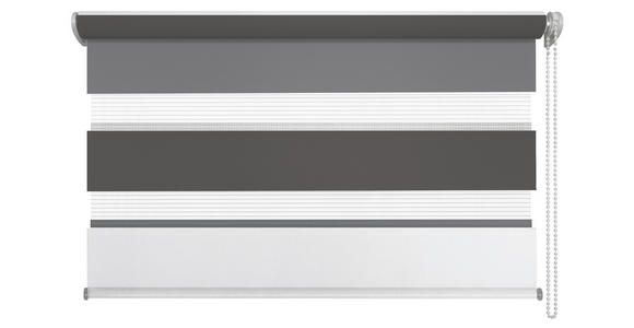 DOPPELROLLO 120/160 cm  - Anthrazit/Weiß, Design, Textil (120/160cm) - Homeware