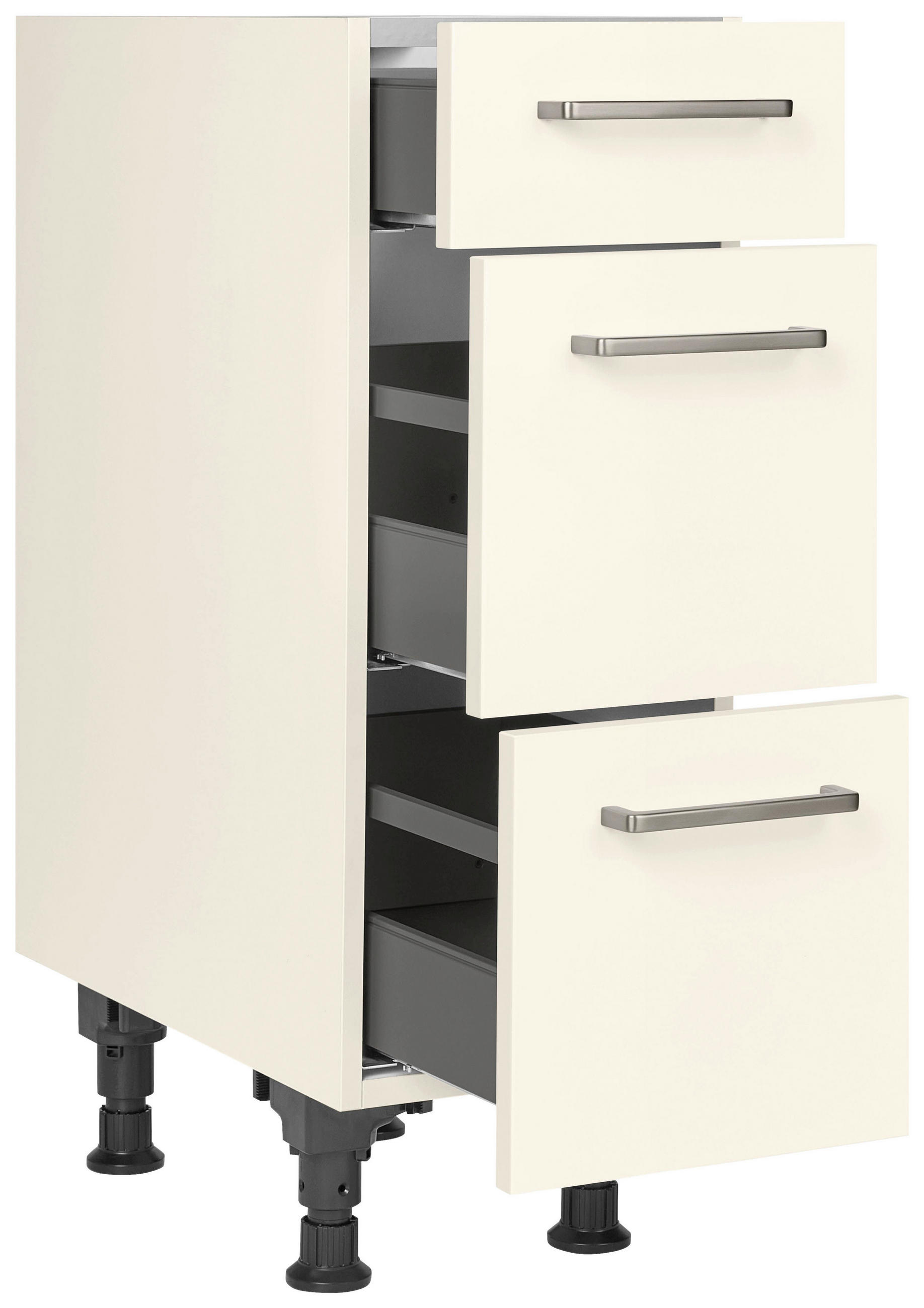 SCHUBKASTENUNTERSCHRANK 30/87/56 cm  in Magnolie  - Edelstahlfarben/Magnolie, MODERN, Holzwerkstoff/Metall (30/87/56cm) - Nobilia
