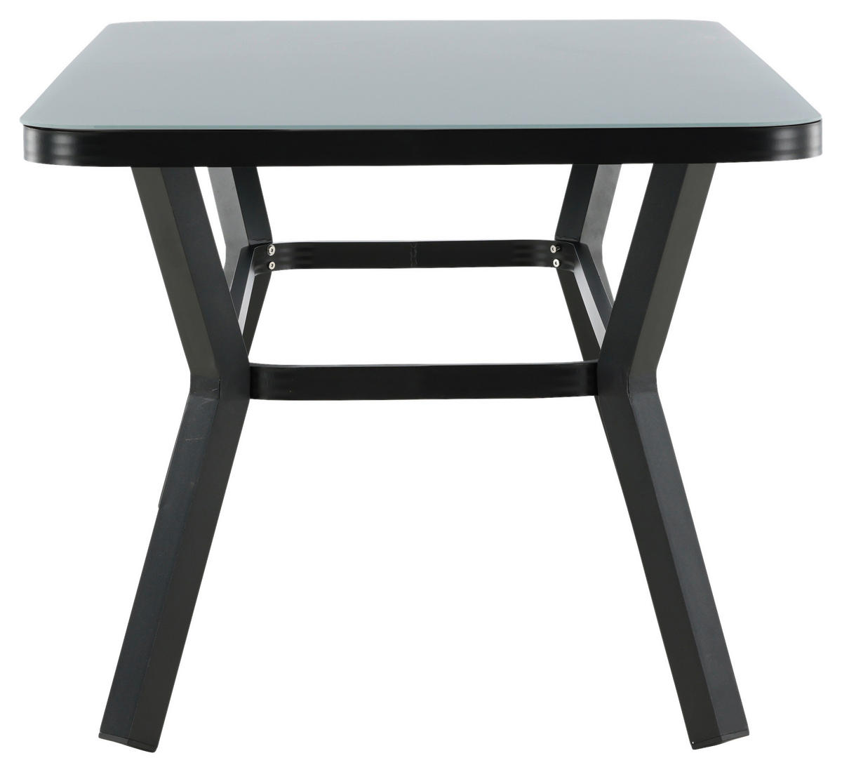 GARTENTISCH 160/90/74 cm Metall, Glas rechteckig  - Schwarz/Grau, KONVENTIONELL, Glas/Metall (160/90/74cm) - Gardenson