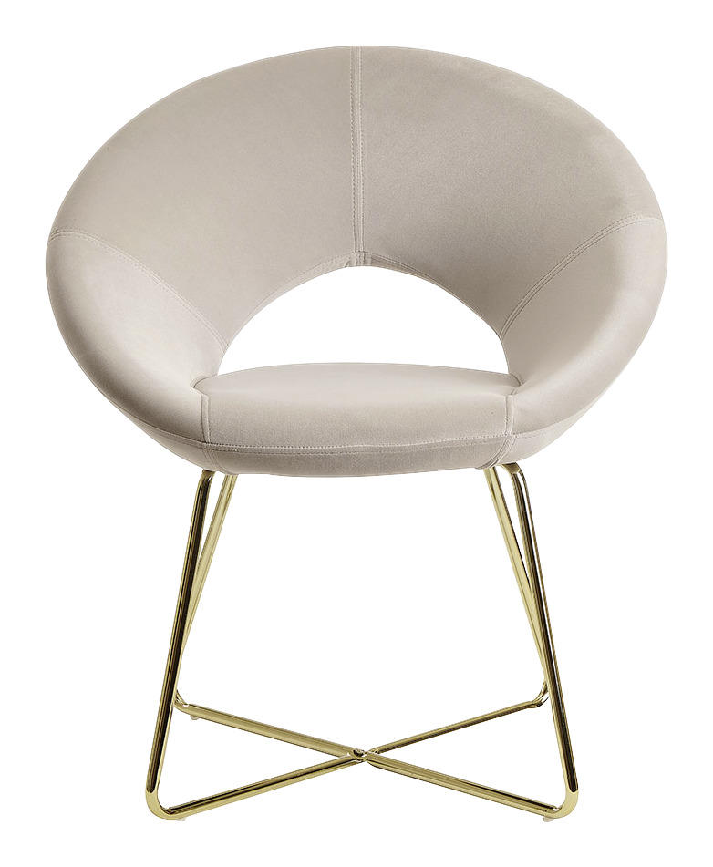 ARMLEHNSTUHL  in Samt  - Beige/Goldfarben, Modern, Textil/Metall (57/83/60cm) - MID.YOU