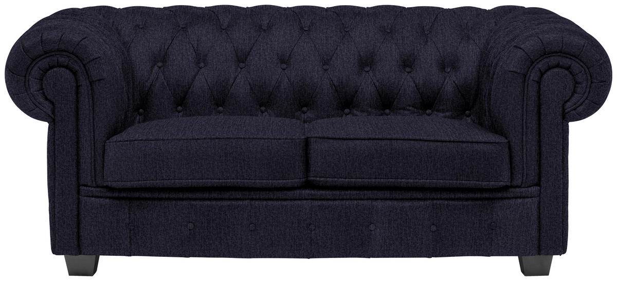 CHESTERFIELD SOFA crna  - vendž/crna, Lajfstajl, tekstil/drvo (180/76,5/96cm) - Landscape