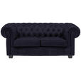 CHESTERFIELD-SOFA Webstoff Schwarz  - Wengefarben/Schwarz, LIFESTYLE, Holz/Textil (180/76,5/96cm) - Landscape