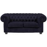 CHESTERFIELD-SOFA in Webstoff Schwarz  - Wengefarben/Schwarz, LIFESTYLE, Holz/Textil (180/76,5/96cm) - Landscape