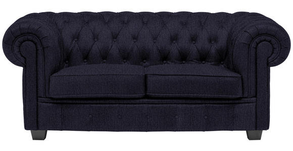 CHESTERFIELD-SOFA Webstoff Schwarz  - Wengefarben/Schwarz, LIFESTYLE, Holz/Textil (180/76,5/96cm) - Landscape