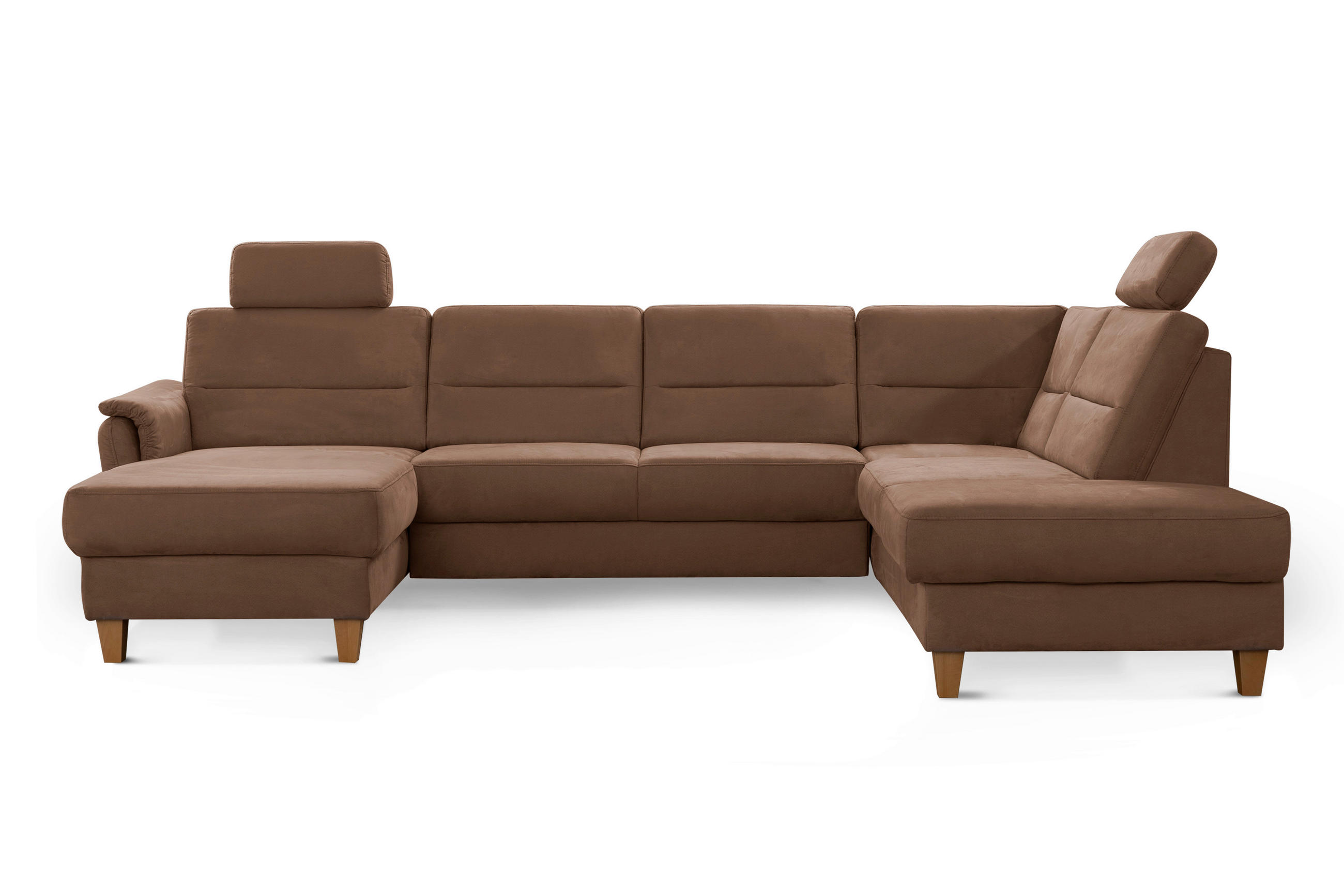 WOHNLANDSCHAFT in Mikrofaser Braun  - Eichefarben/Braun, Konventionell, Holz/Textil (163/308/212cm) - Sit & More