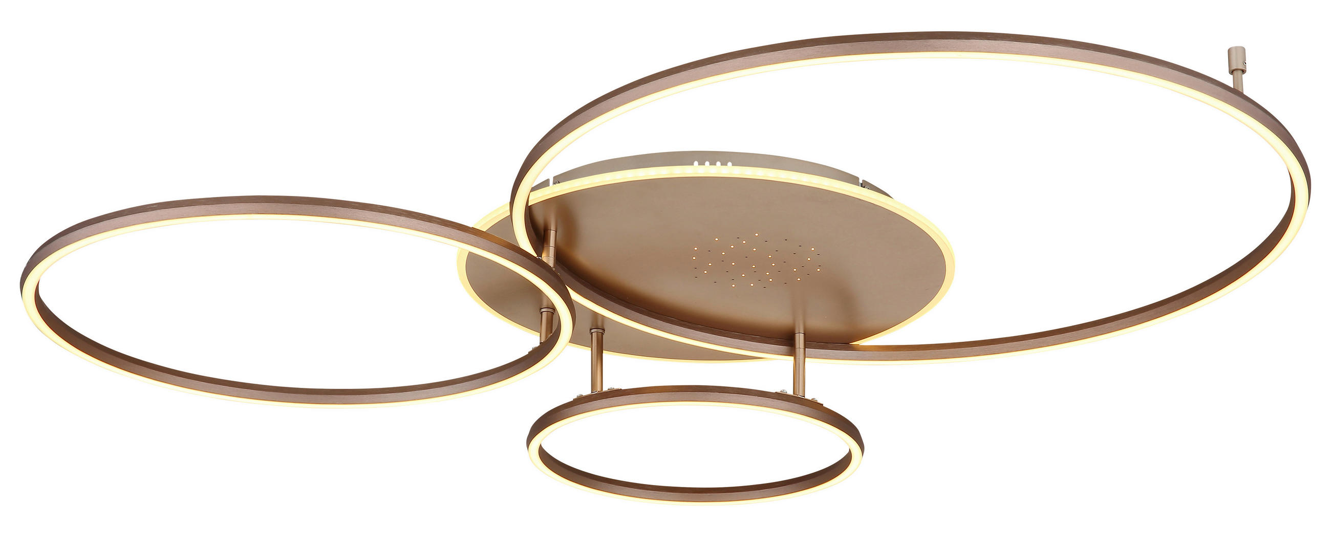 LED-DECKENLEUCHTE Glintia 116,6/86,4/13 cm  - Champagner/Opal, Design, Kunststoff/Metall (116,6/86,4/13cm) - Globo