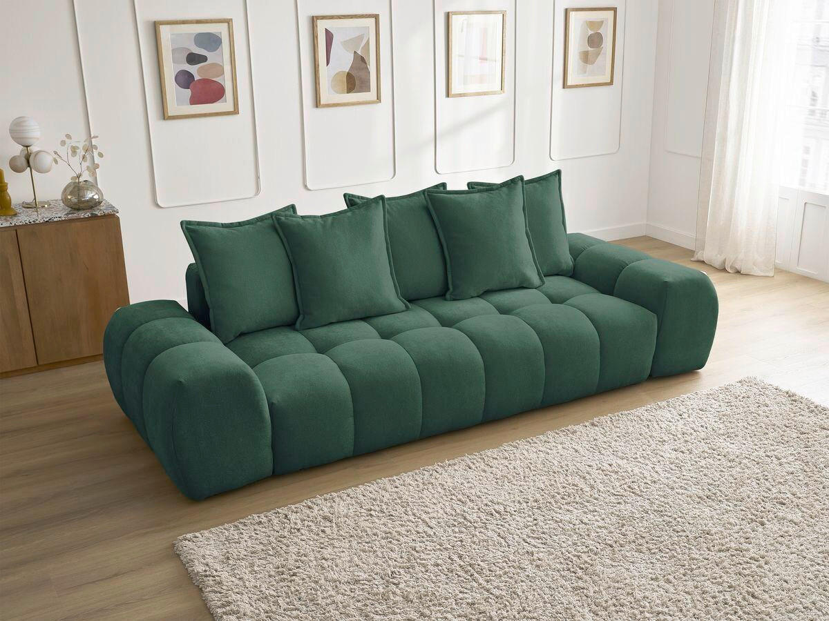 3-SITZER-SOFA EVEREST Struktur Grün  - Schwarz/Grün, MODERN, Kunststoff/Textil (278/90/115cm)