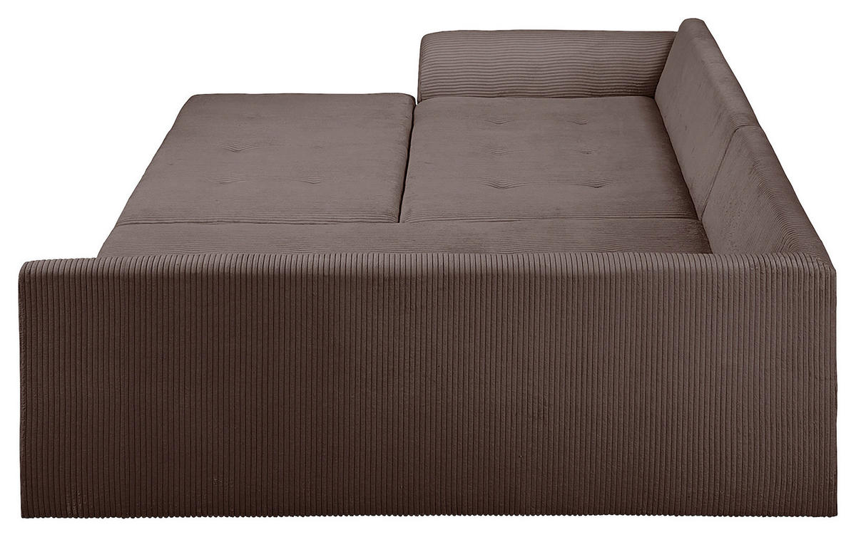 ECKSOFA inkl. Hocker Ariella Braun Cord  - Naturfarben/Braun, Design, Holz/Textil (231/161cm) - Livetastic