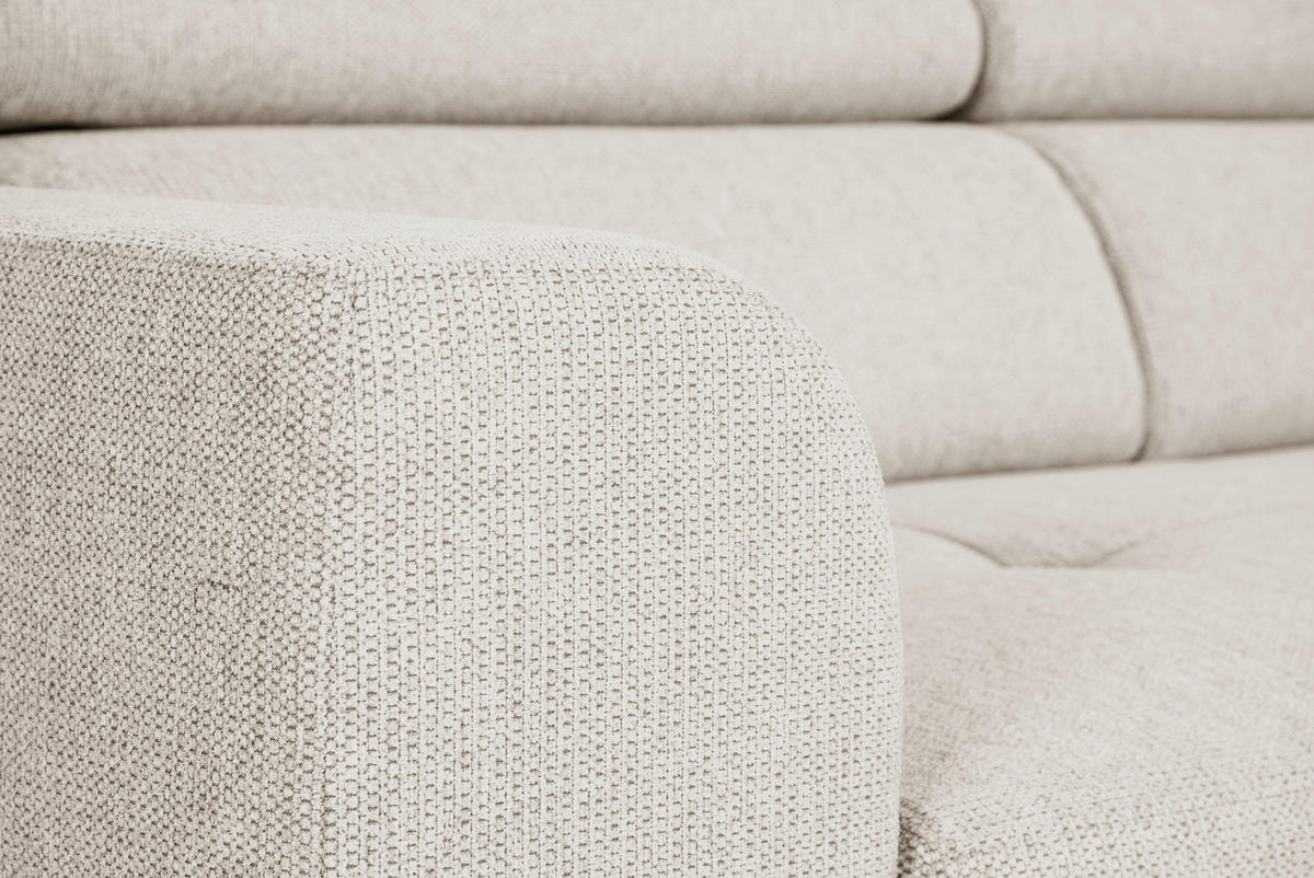 ECKSOFA Beige Struktur  - Beige/Schwarz, Design, Kunststoff/Textil (284/205cm) - Xora