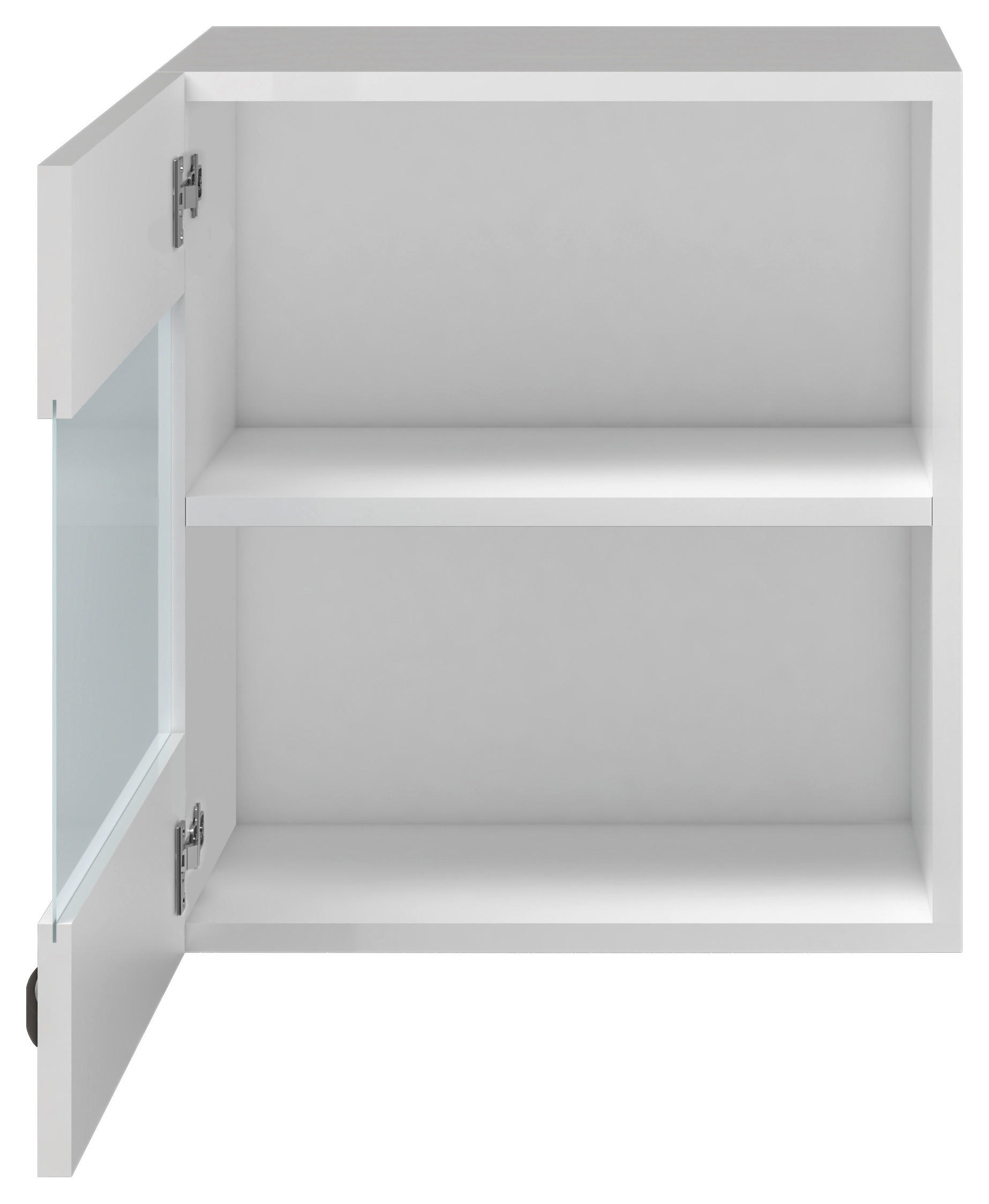 KÜCHENOBERSCHRANK 50/54,8/32 cm  in Weiß, Weiß Hochglanz  - Edelstahlfarben/Weiß Hochglanz, MODERN, Holzwerkstoff/Metall (50/54,8/32cm) - FlexWell