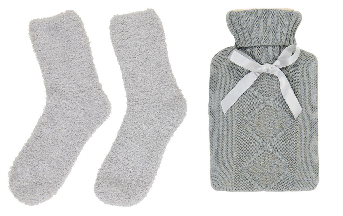 WÄRMFLASCHE Kunststoff, Textil  - Grau, Basics, Kunststoff/Textil (16/5/31cm)