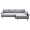 ECKSOFA in Velours Silberfarben  - Silberfarben/Schwarz, Design, Holz/Textil (260/167cm) - Welnova