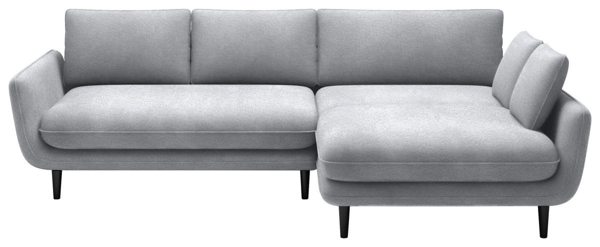 HÖRNSOFFA i velour silver  - silver/svart, Design, trä/textil (260/167cm) - Livetastic