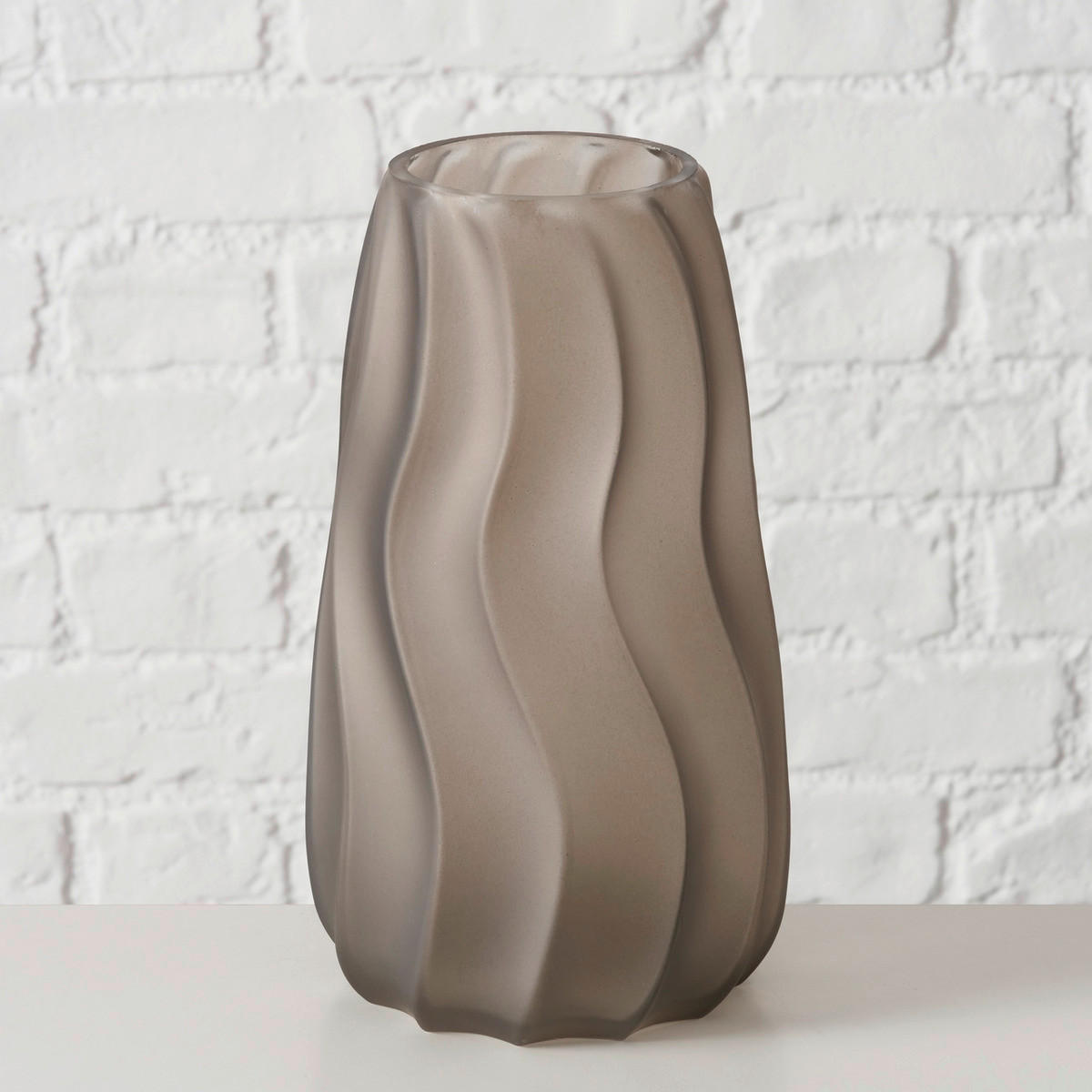 VASE  - Grau, LIFESTYLE, Glas (14/14/24cm)