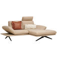ECKSOFA  in Flachgewebe Beige  234/155 cm  - Beige/Schwarz, Design, Textil/Metall (234/155cm) - Dieter Knoll
