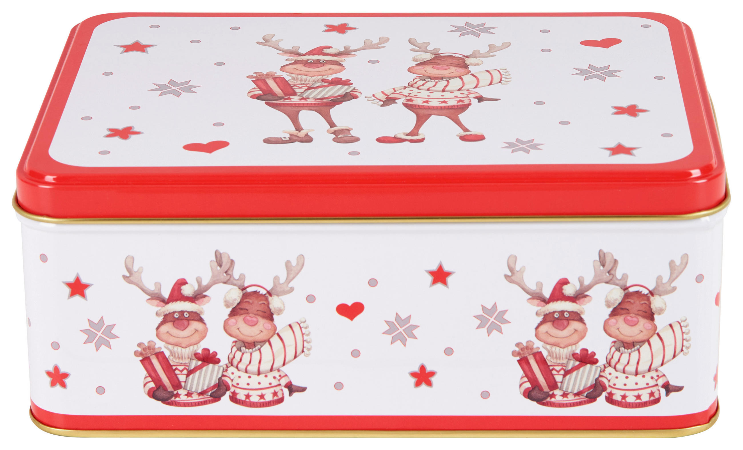 CUTIE PENTRU BISCUIțI  2.5 l  - alb/roșu, Basics, metal (20,5/15,5/8,3cm) - X-Mas