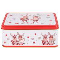 CUTIE PENTRU BISCUIțI  2.5 l  - alb/roșu, Basics, metal (20,5/15,5/8,3cm) - X-Mas