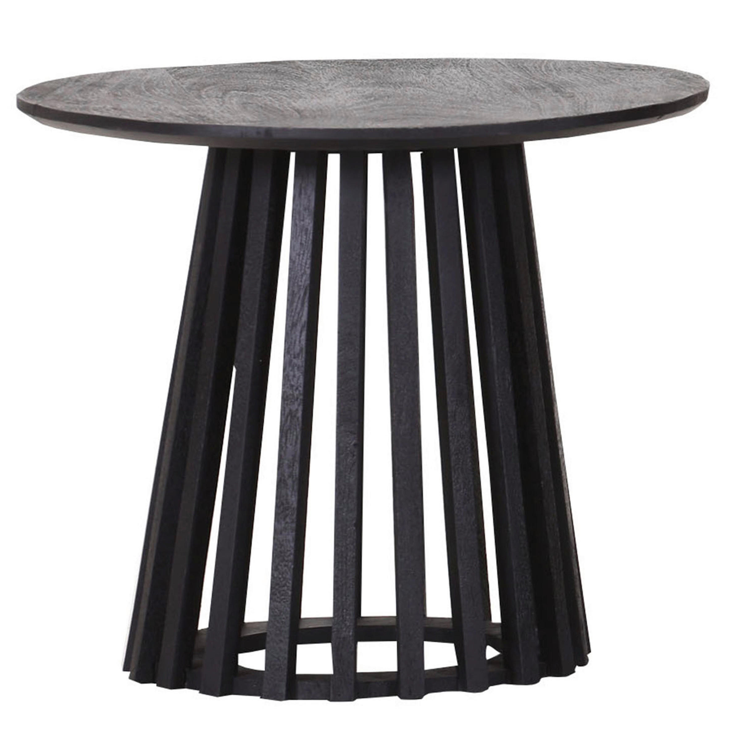 BEISTELLTISCH 45/45/40 cm Mangoholz massiv Schwarz rund  - Schwarz, LIFESTYLE, Holz (45/45/40cm) - Landscape