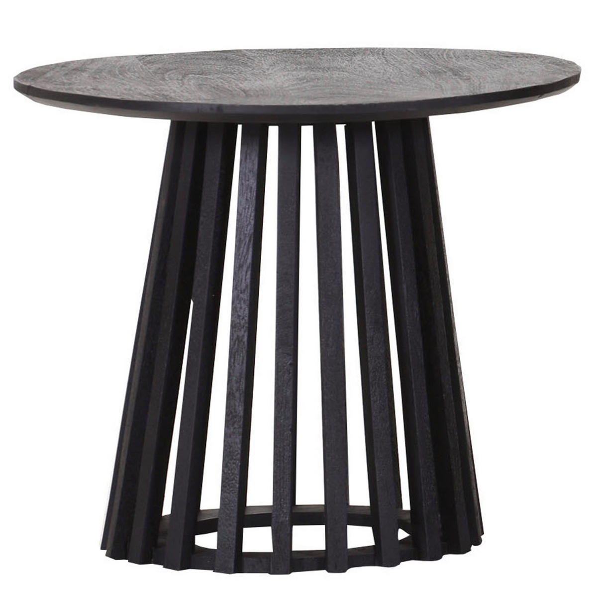 BEISTELLTISCH 45/45/40 cm Mangoholz massiv Schwarz rund  - Schwarz, LIFESTYLE, Holz (45/45/40cm) - Landscape