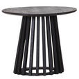 BEISTELLTISCH 45/45/40 cm Mangoholz massiv Schwarz rund  - Schwarz, LIFESTYLE, Holz (45/45/40cm) - Landscape