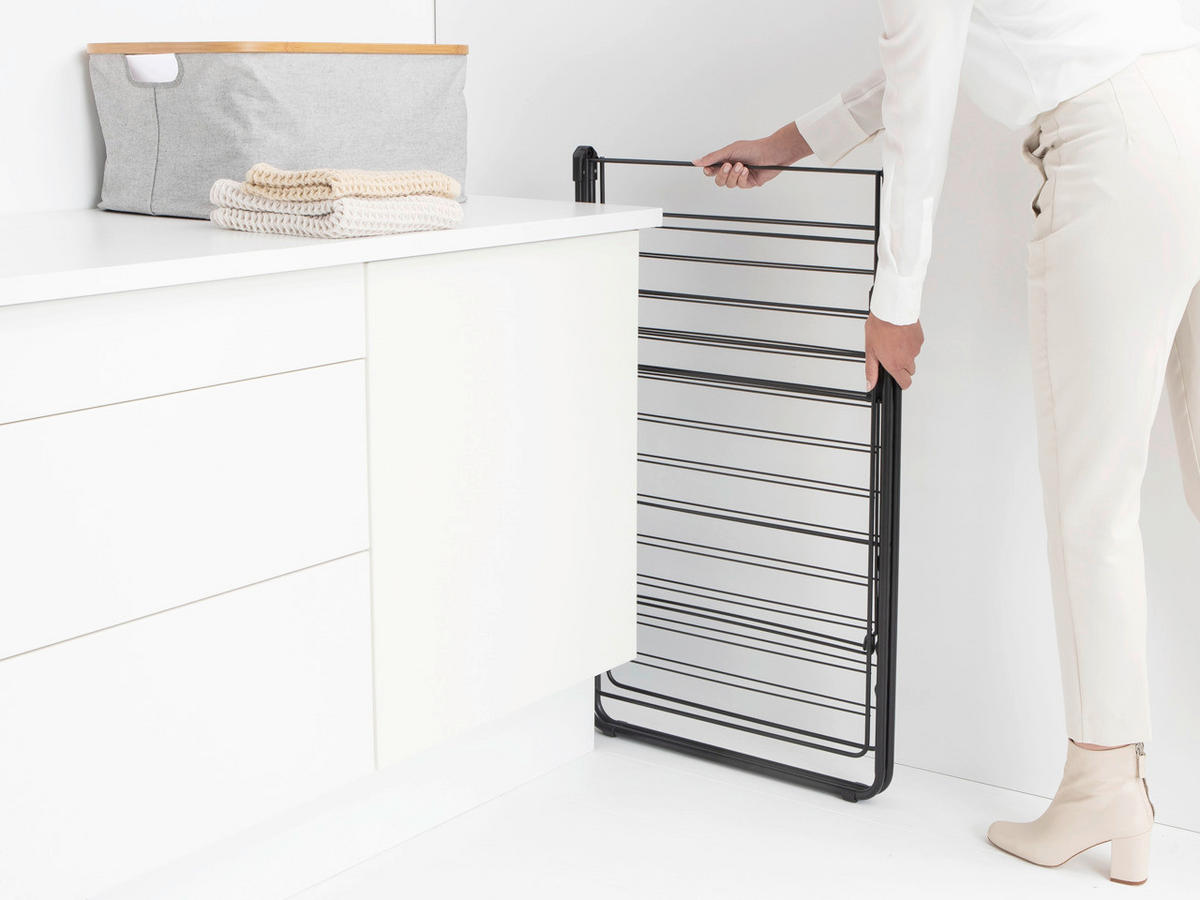 STANDTROCKNER  - Schwarz, Basics, Metall (59.2/98.4/5cm) - Brabantia