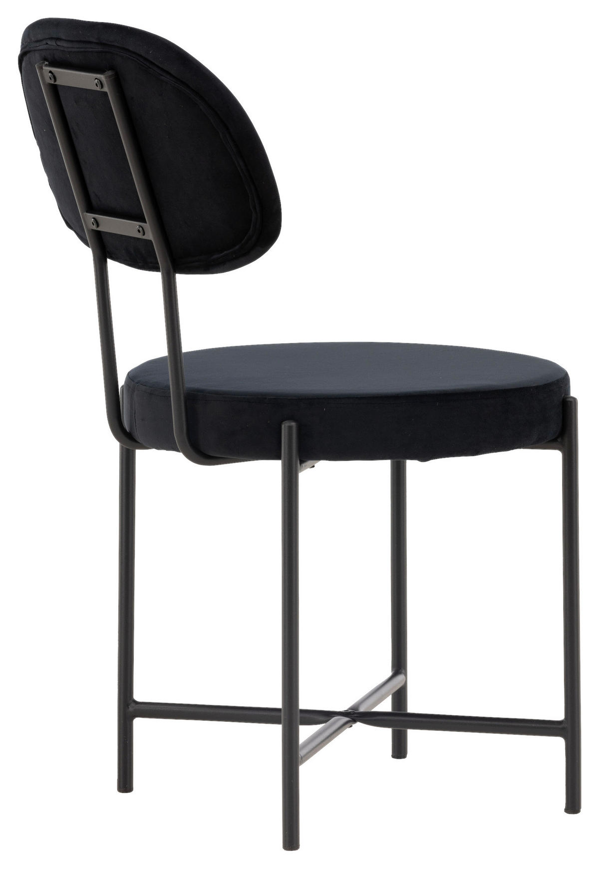 STUHL-SET  in Stahl Samt Metall, Textil  - Schwarz, Design, Textil/Metall (50/89/60cm) - Livetastic