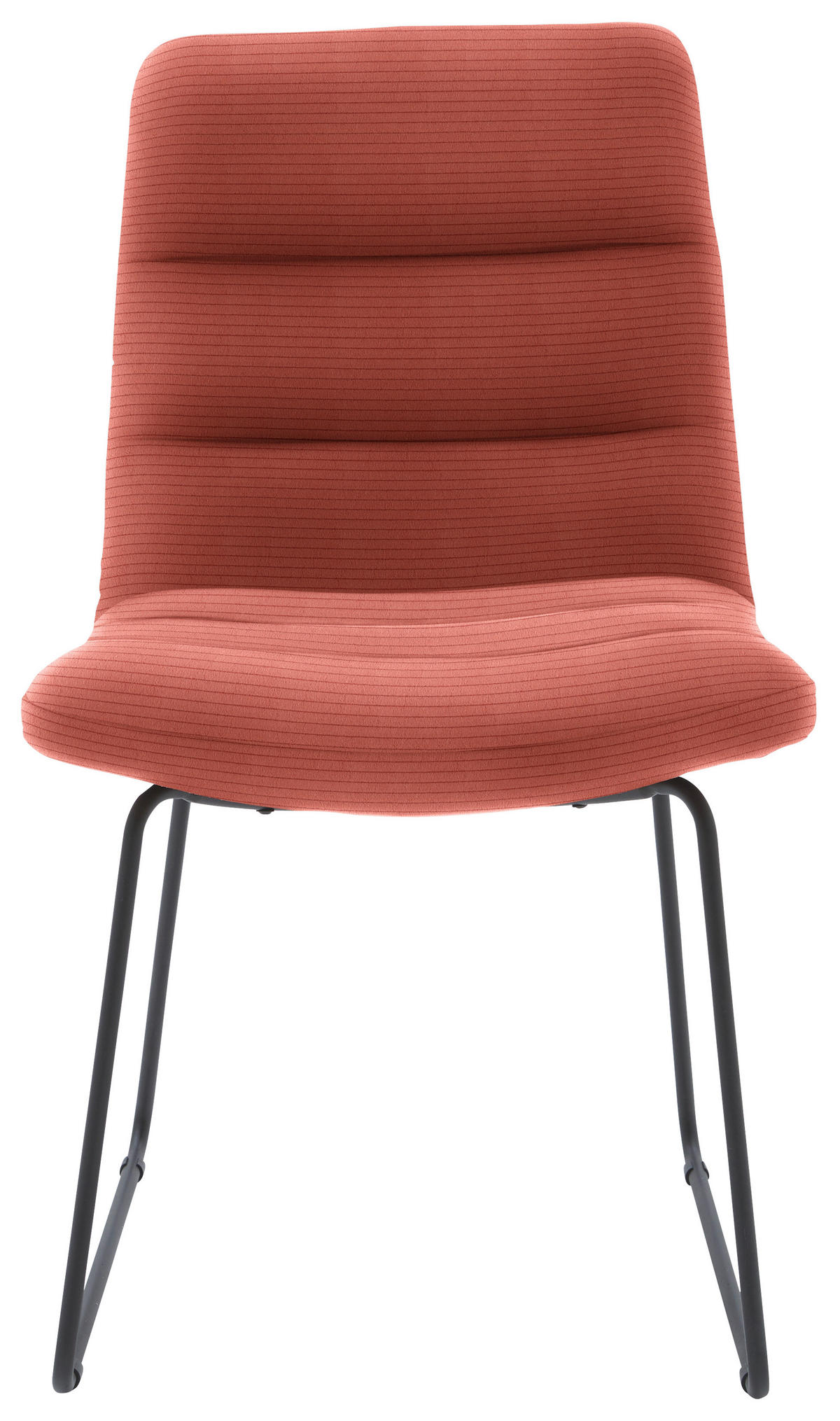 STUHL  in Cord  - Aprikose/Schwarz, Design, Textil/Metall (52/88/66cm) - Dieter Knoll