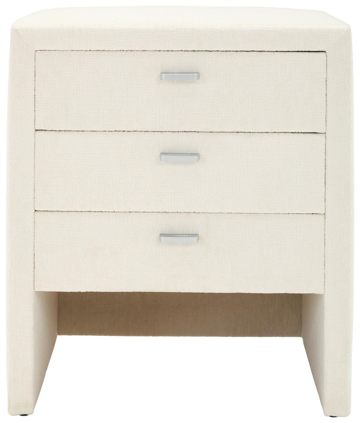 NACHTSCHRANK 48/55/40 cm  - Alufarben/Weiß, KONVENTIONELL, Textil/Metall (48/55/40cm) - Voleo