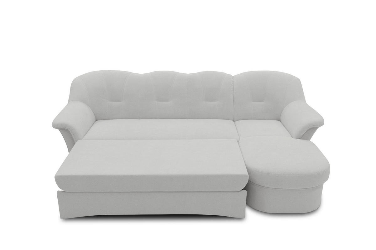 ECKSCHLAFSOFA  FLORES FK Silberfarben Mikrofaser  - Silberfarben/Schwarz, KONVENTIONELL, Kunststoff/Textil (231/142cm) - MID.YOU