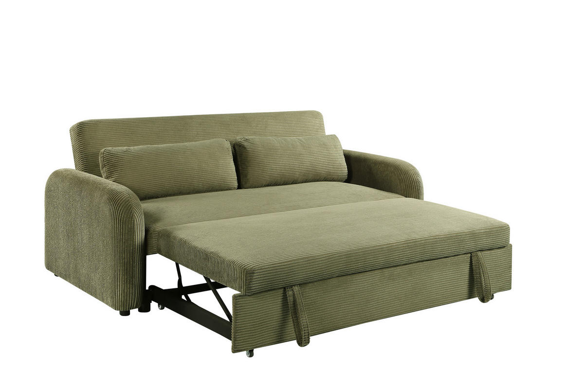 SCHLAFSOFA Cord Grün  - Schwarz/Grün, Design, Kunststoff/Textil (193/86/90cm) - MID.YOU