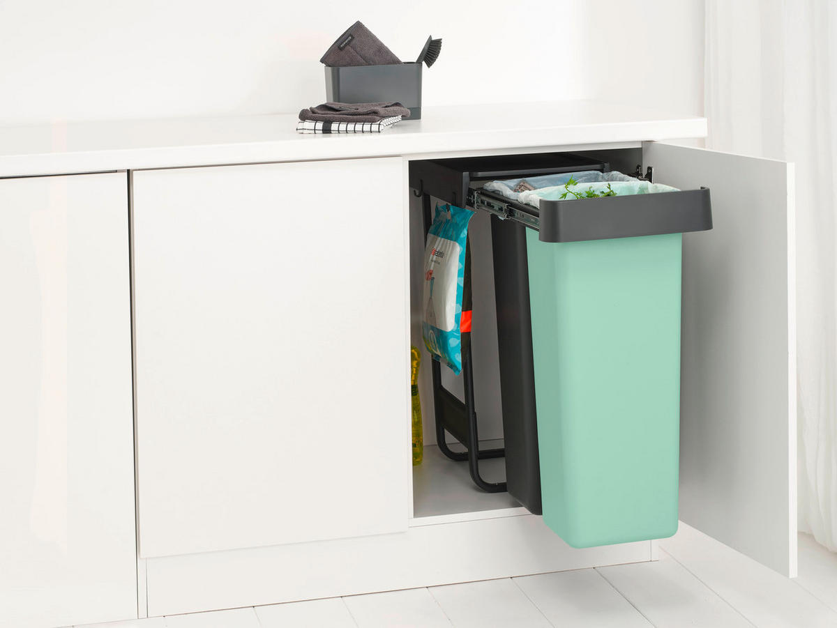 UGRAD. SUSTAV ZA ODV. OTPADA  2 x 30 l   - zelena/antracit, Basics, plastika (30,4/63,7/48,1cm) - Brabantia