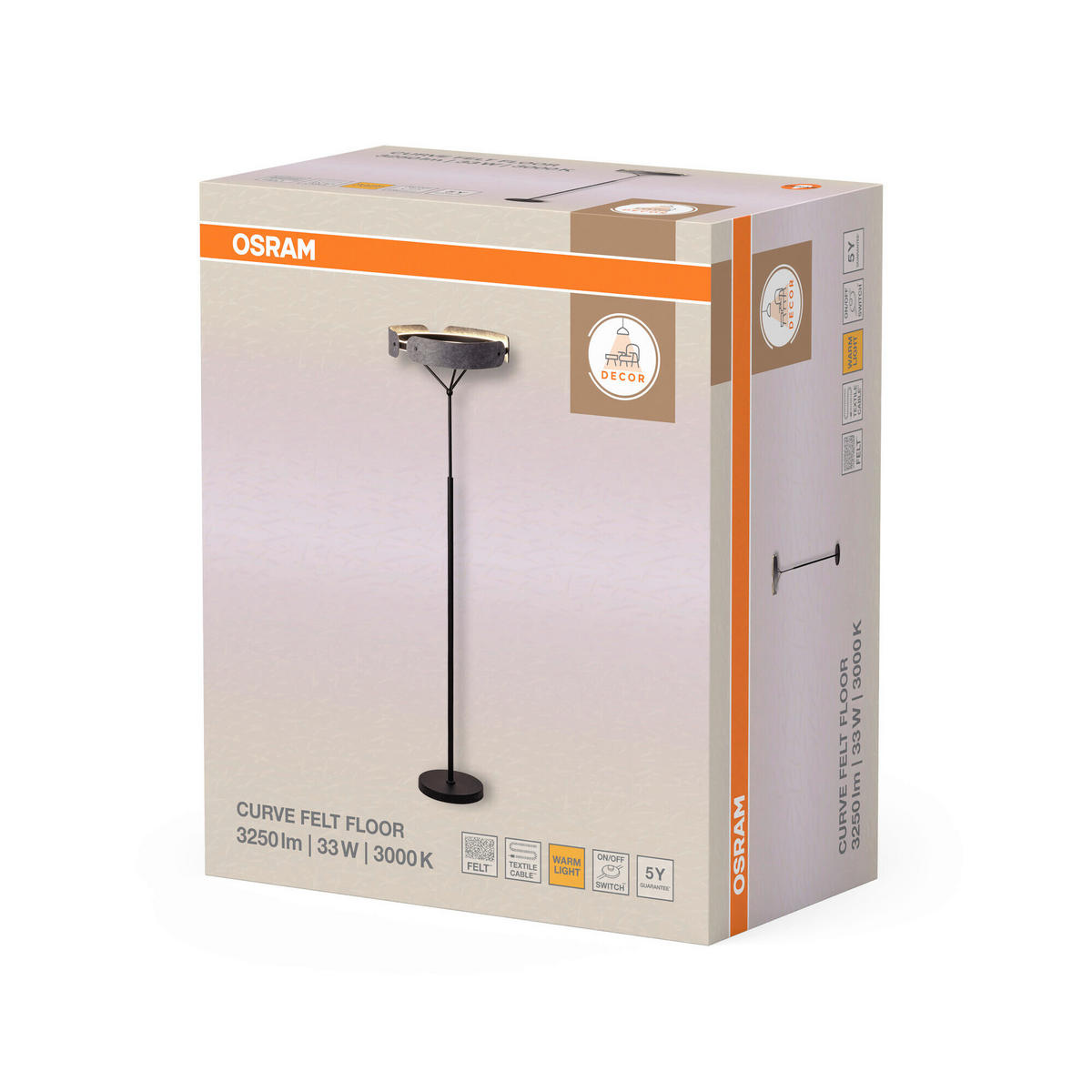 LED-STEHLEUCHTE 43/150 cm   - Dunkelgrau, Basics, Kunststoff/Textil (43/150cm) - Osram