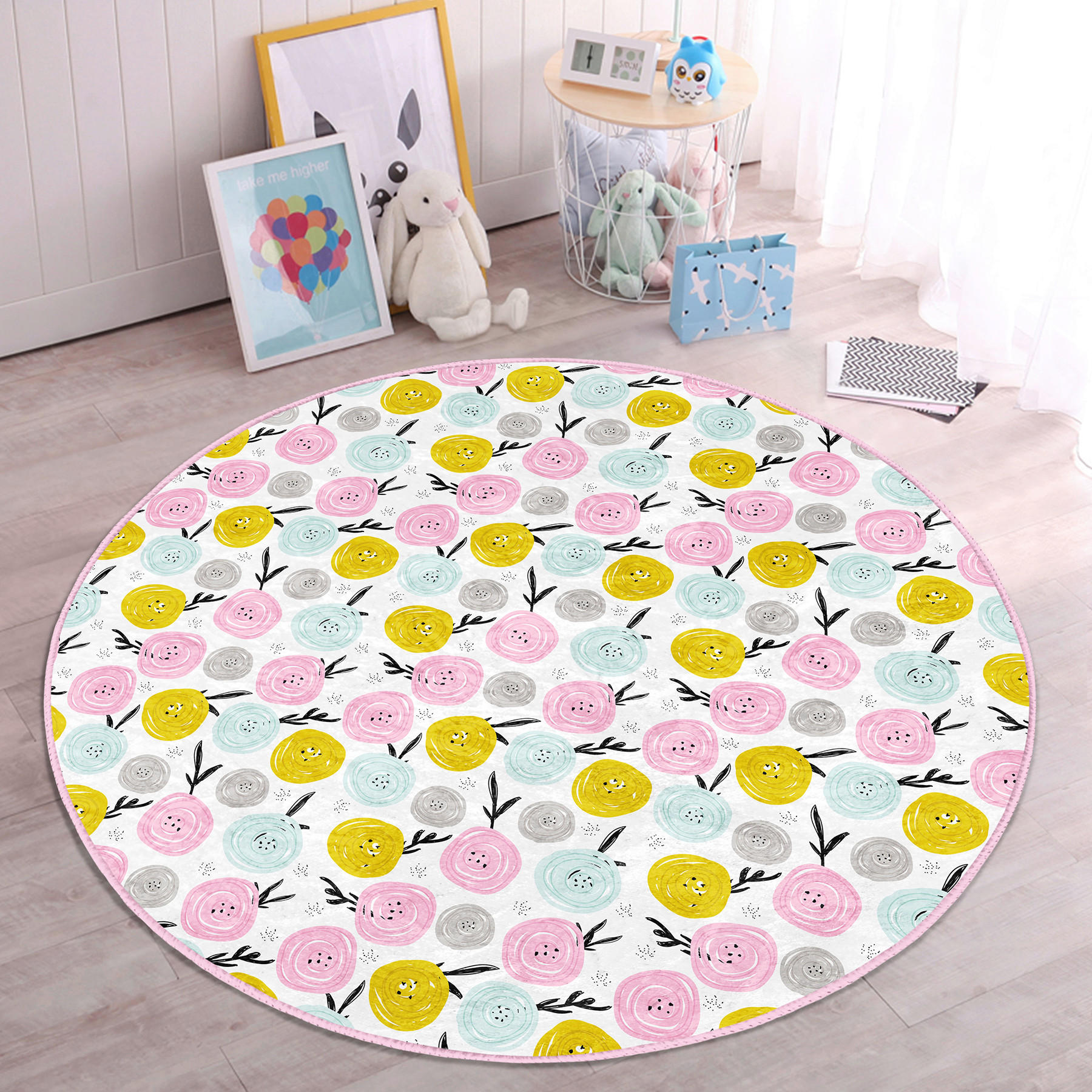 KINDERTEPPICH  Wohnzimmer 180/180 cm Multicolor rund  - Multicolor, Basics, Textil (180/180cm)