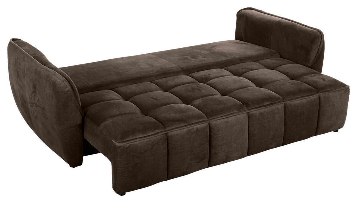 BÄDDSOFFA i flatväv mörkbrun  - svart/mörkbrun, Klassisk, textil/plast (250/70/118cm) - MID.YOU