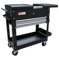 Werkstattwagen Leer  - Silberfarben/Schwarz, Basics (87,5/84/37cm)