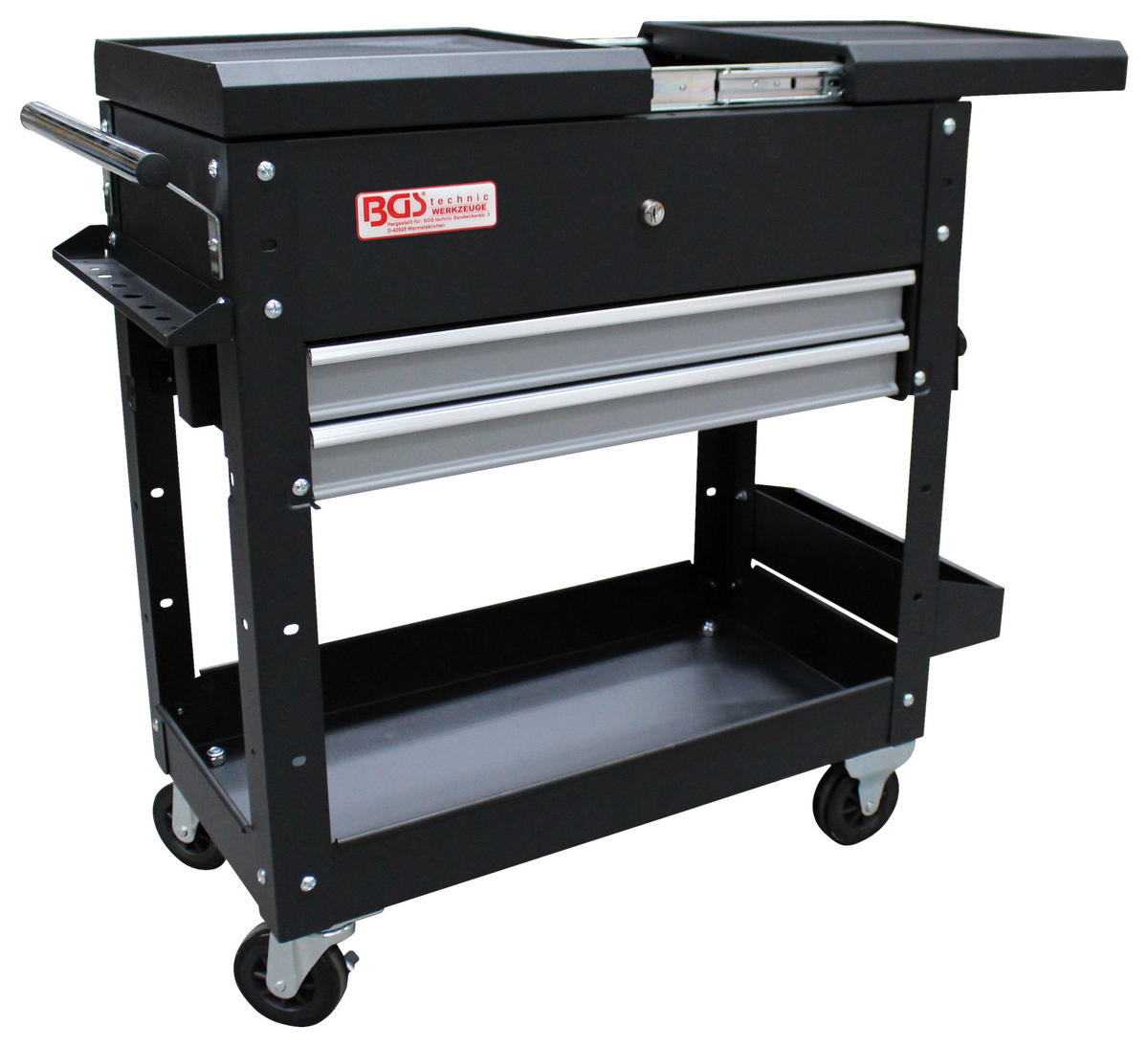 Werkstattwagen Leer  - Silberfarben/Schwarz, Basics (87,5/84/37cm)