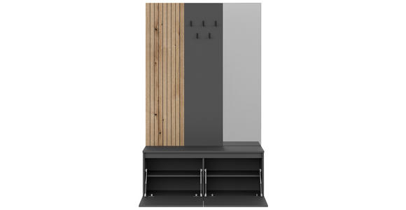 GARDEROBE  in 120/200/36,6 cm  - Eichefarben/Anthrazit, KONVENTIONELL, Holzwerkstoff (120/200/36,6cm) - Carryhome