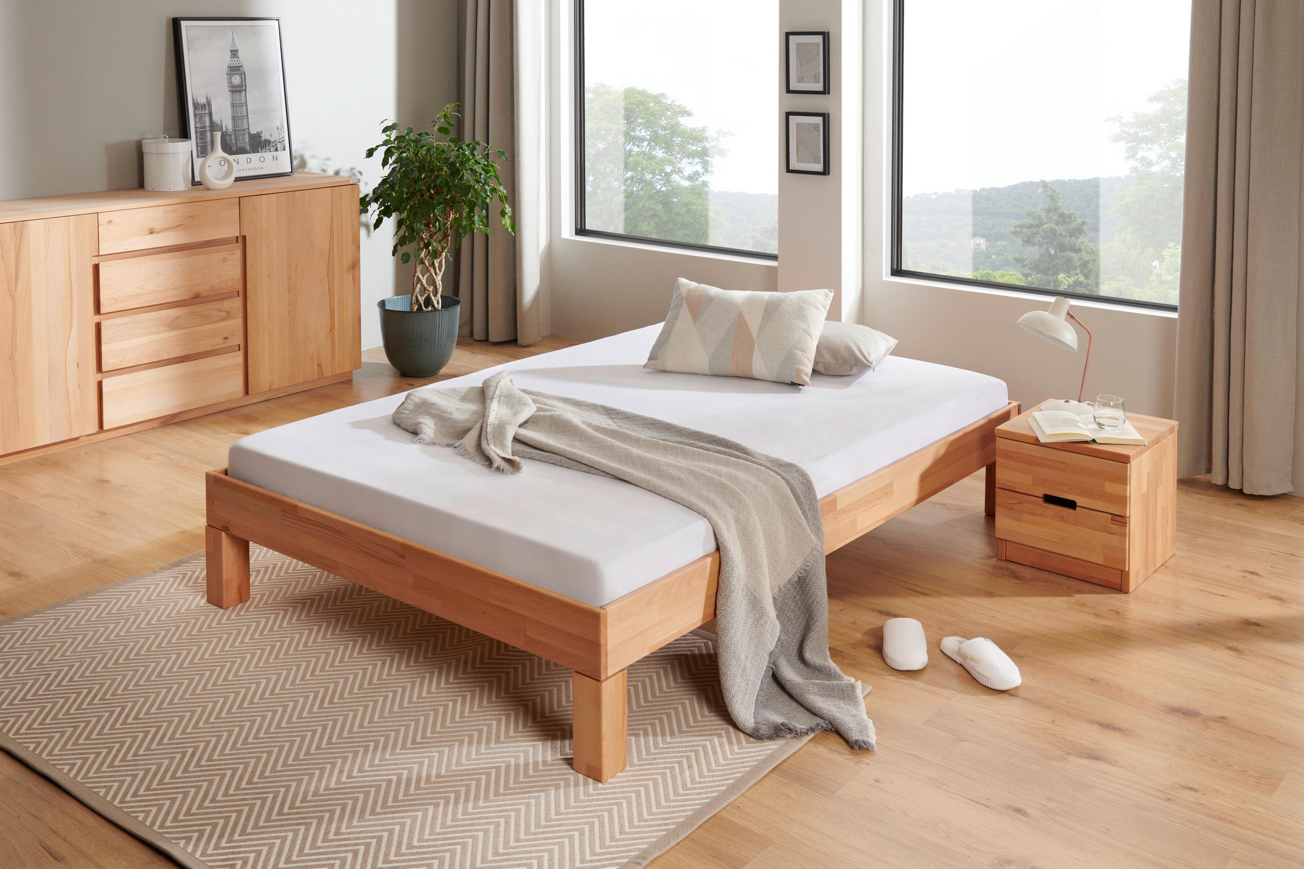 MID.YOU FUTONOVÁ POSTEL, 140/220 cm jádrový buk