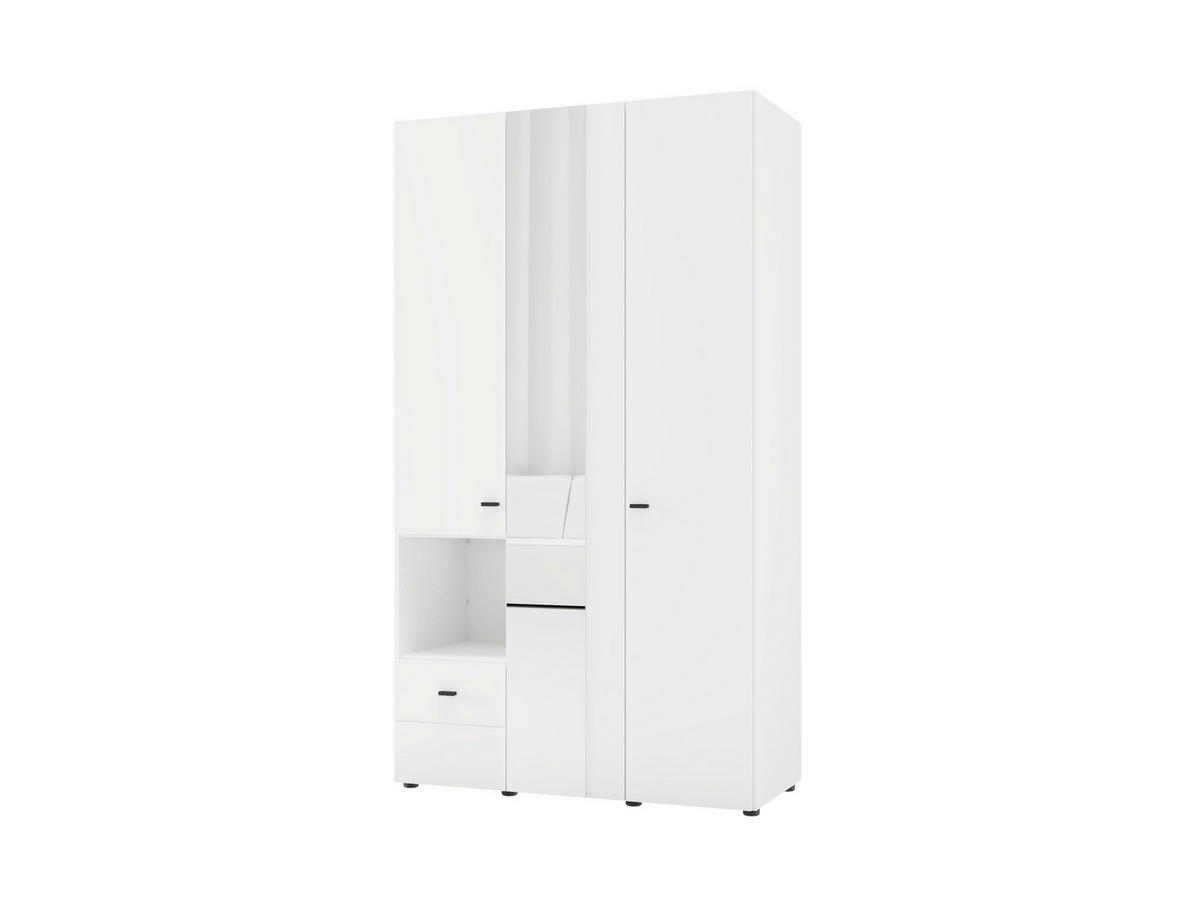 ORMAR ZA ODJEĆU bijela   - bijela/crna, Moderno, staklo/drvni materijal (117/207,5/52cm)