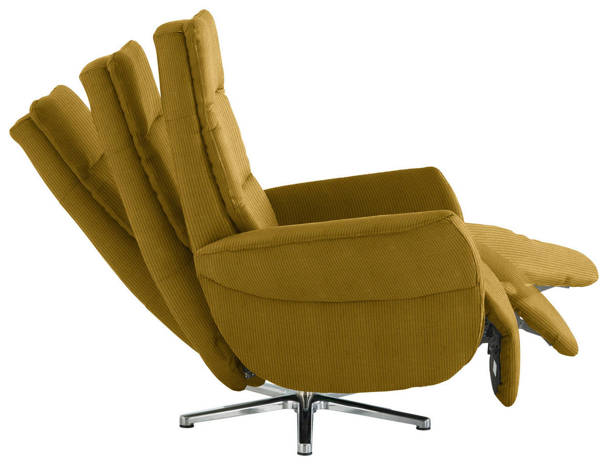 RELAXSESSEL in Textil Grün, Goldfarben  - Chromfarben/Goldfarben, Design, Textil/Metall (78/113/83cm) - Beldomo Speed