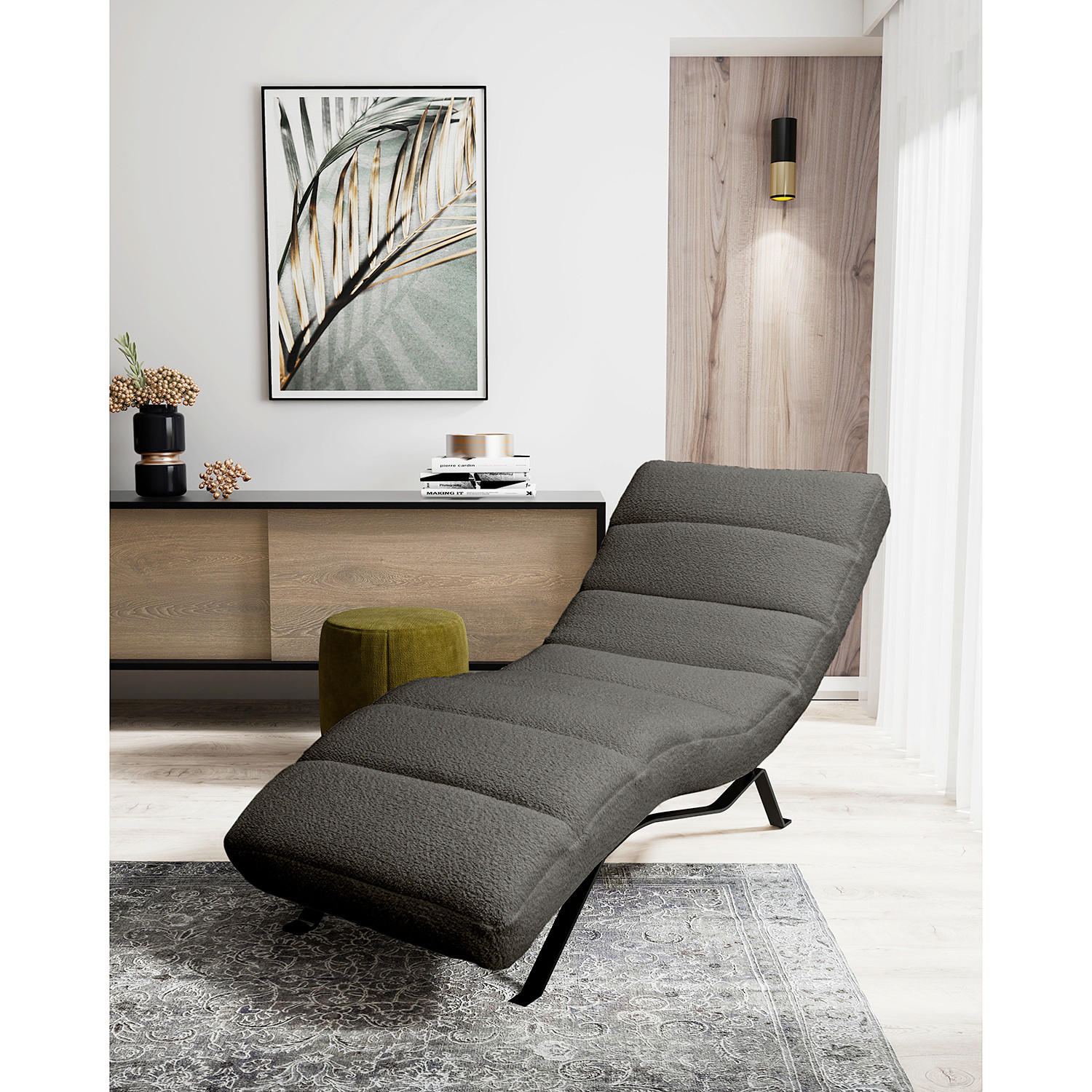 Livetastic Relaxliege Swing Anthrazit 65x65-95x171 cm