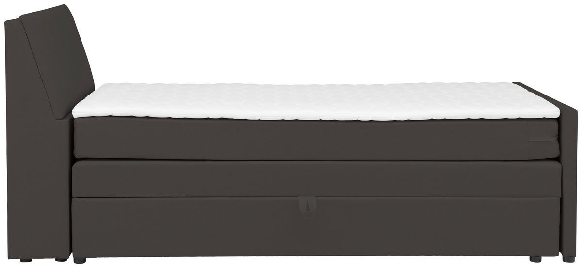 BOXSPRING-ÁGY 120/200 cm  grafitszürke  - grafitszürke/fekete, Modern, textil/fa (120/200cm) - MID.YOU