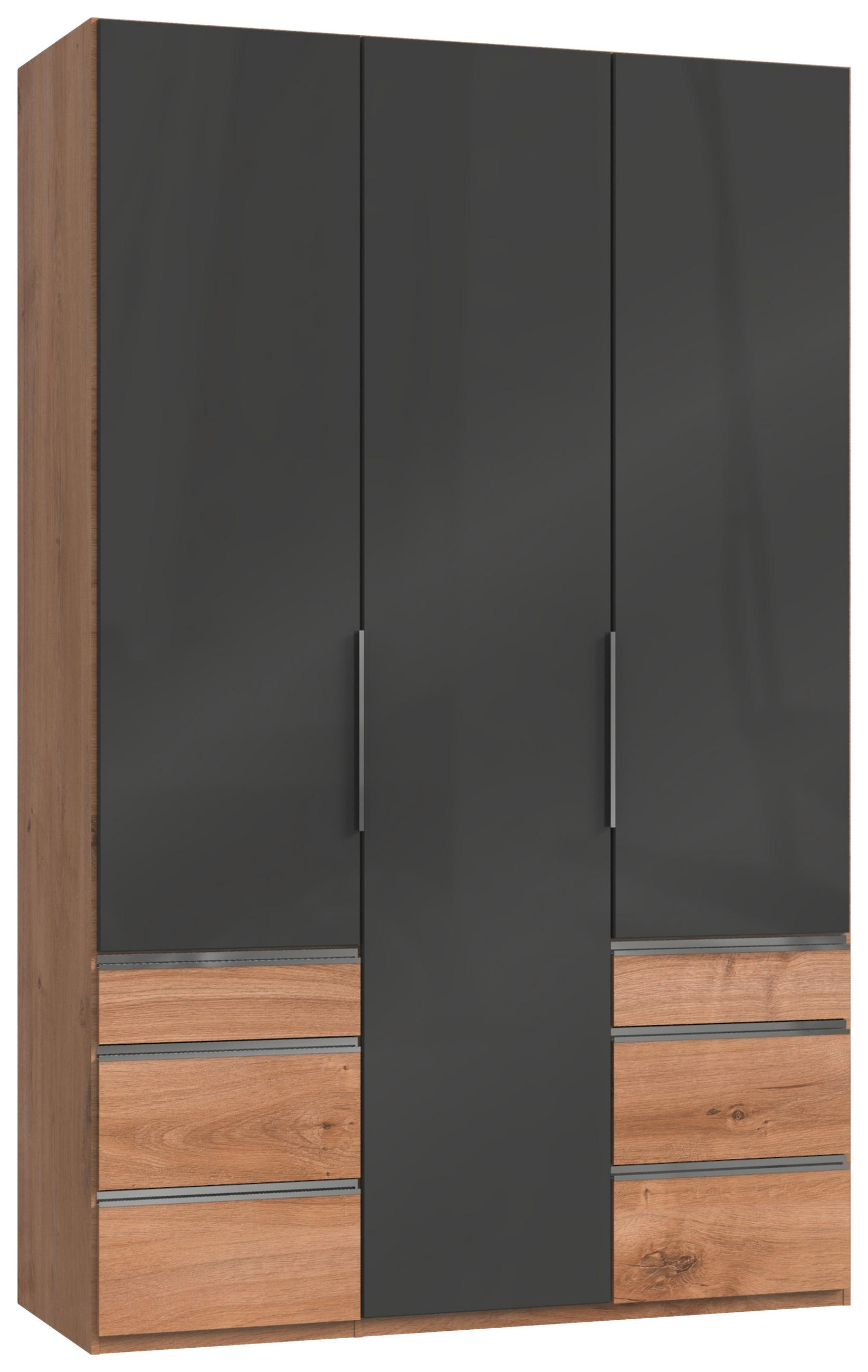 Drehtürenschrank 150cm Level, Grau/eiche Dekor