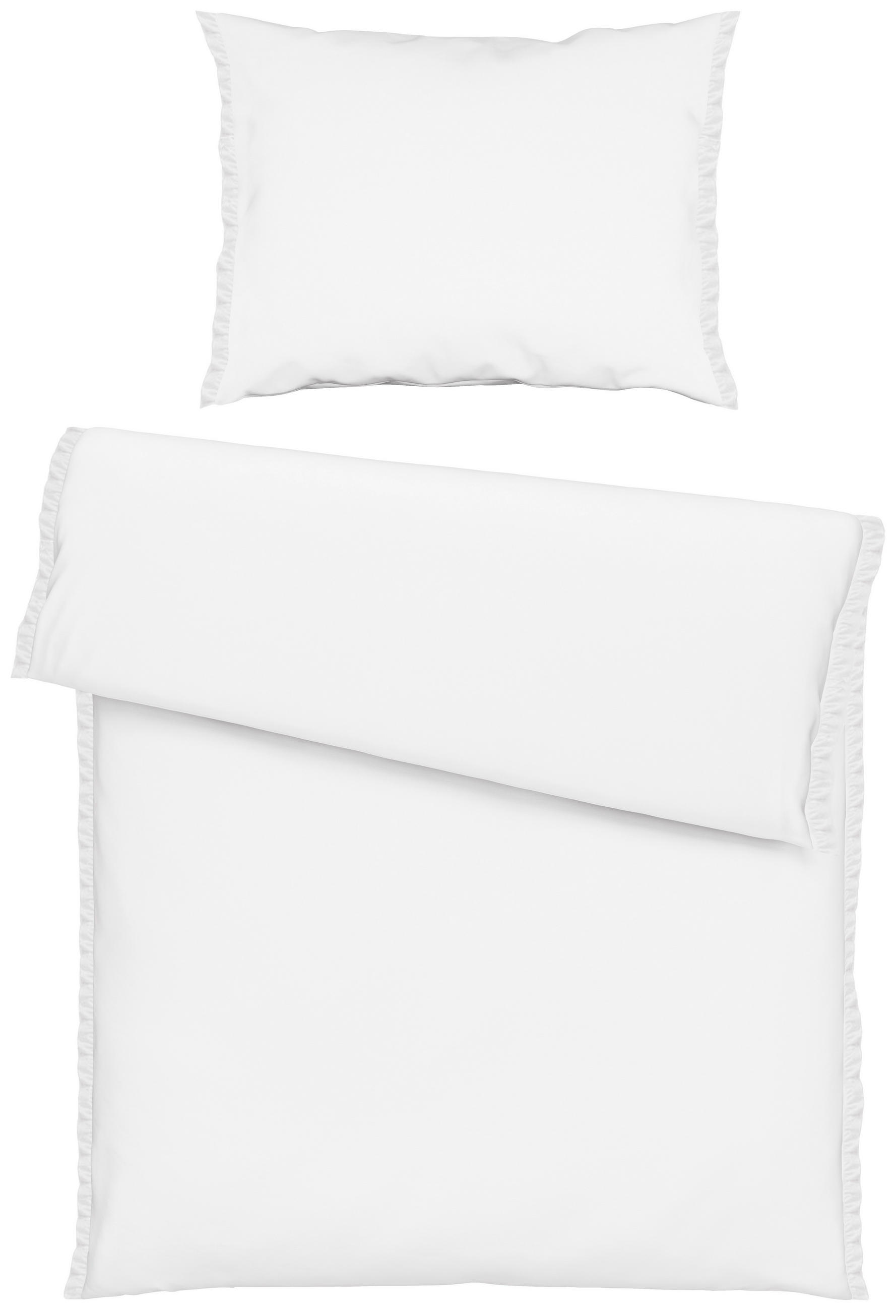 POSTELJNINA RUFFLE 140/200 cm renforcé bela  - bela, Trendi, tekstil (140/200cm) - Landscape