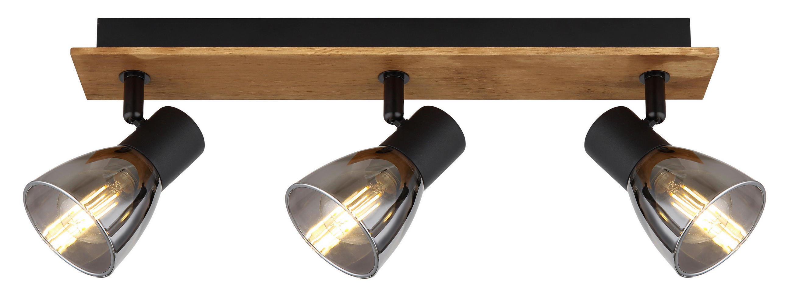 BODOVÉ SVÍTIDLO, 40 W/E14, 40/7/15,5 cm - tmavě hnědá/černá, Design, kov/dřevo (40/7/15,5cm) - Globo