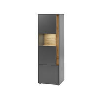 VITRINE  in Anthrazit, Eiche Wotan  - Anthrazit/Eiche Wotan, Design, Holzwerkstoff/Kunststoff (50/157/40cm) - Modante