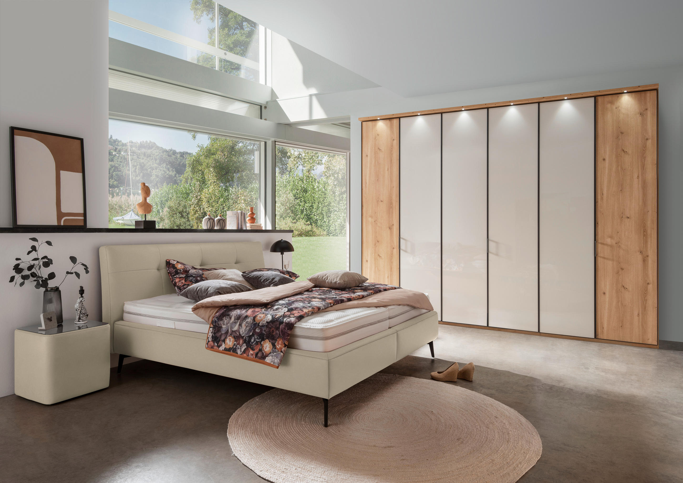 POLSTERBETT 180/200 cm  in Beige  - Weiss/Beige, Modern, Holz/Holzwerkstoff (180/200cm) - Beldomo - Sleep